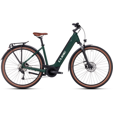 Bicicleta de senderismo eléctrica CUBE TOURING HYBRID ONE 625 WAVE Verde 2023 0